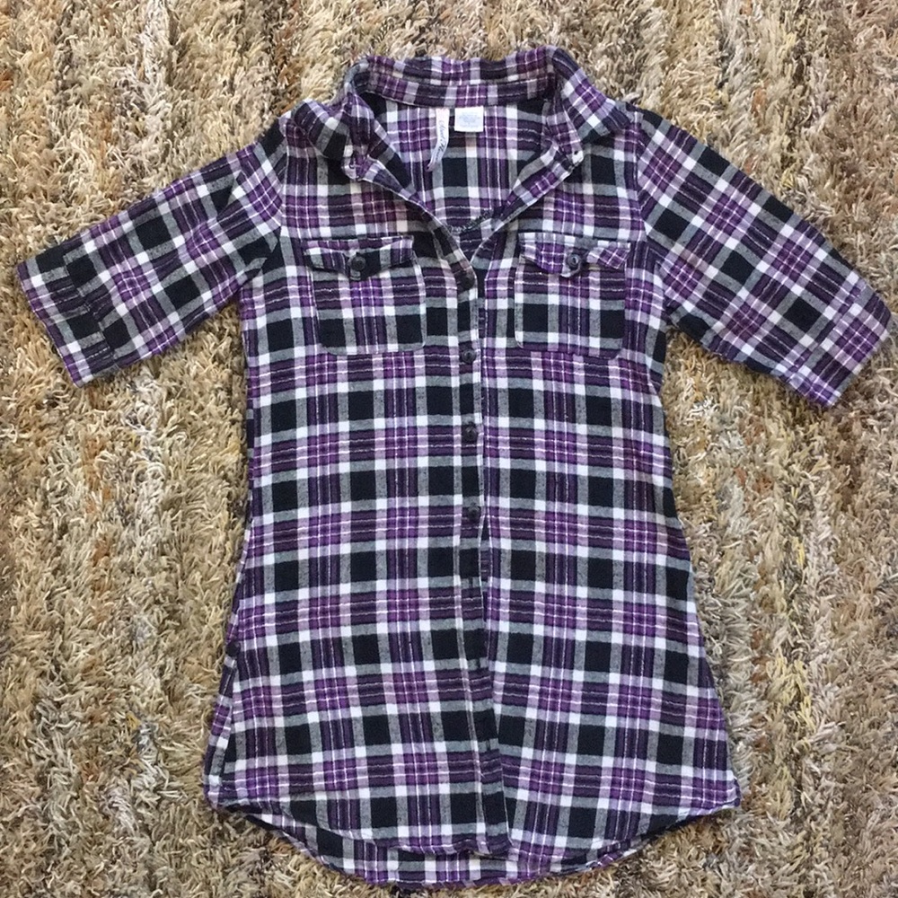 Street Flower Button Down Flannel Size S
